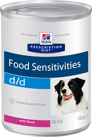Hill's prescription diet d/d food sensitivities влажный корм для собак с уткой при пищевой аллергии