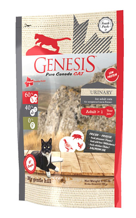Genesis pure canada my gentle hill urinary для взрослых кошек, склонных к проблемам мочеполовой системы с кабаном, фазаном и курицей