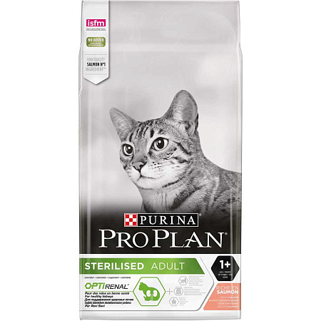 Pro plan optirental сухой корм с лососем для кастрированных котов и стерилизованных кошек