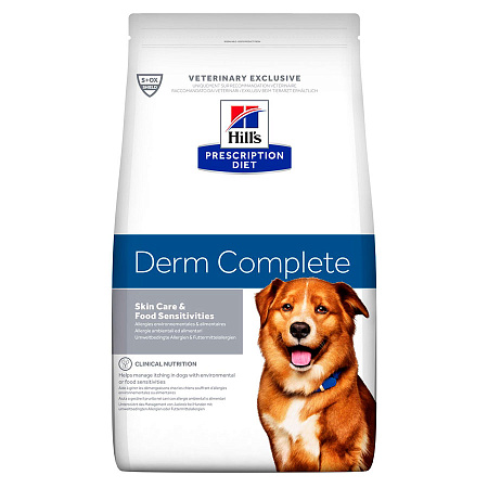 Hill's prescription diet derm complete сухой диетический корм для взрослых собак