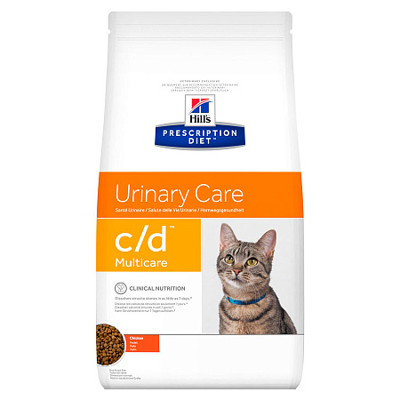 Hill's prescription diet c/d multicare urinary care cухой диетический корм для кошек с курицей при лечении и профилактике болезней мочевыводящих путей