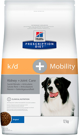Hill's prescription diet k/d + mobility kidney + joint care сухой корм для собак для поддержания здоровья почек и суставов