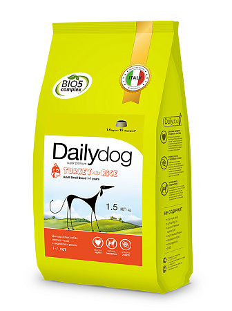 Dailydog сухой корм с индейкой и рисом для собак мелких пород