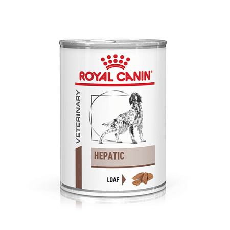 Royal Canin Hepatic корм консервированный полнорационный диетический для взрослых собак, преднаначенный для поддержания функции печени при хронической печеночной недостаточности, паштет