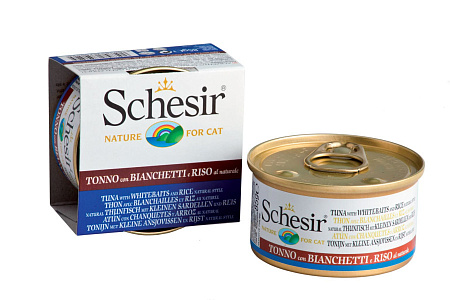 Schesir консервы из тунца в собственном соку и анчоусами для взрослых кошек