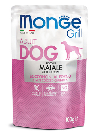 Monge dog grill влажный корм со свининой для собак