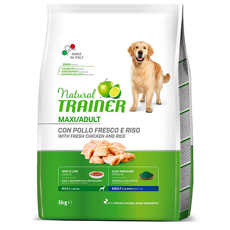 Trainer Natural сухой корм с курицей и рисом для взрослых собак крупных пород
