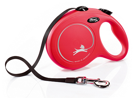 Flexi new classic рулетка-ремень красная для собак