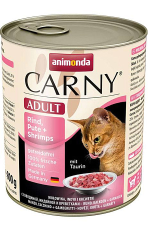 Animonda carny консервы с говядиной, индейкой и креветками для взрослых кошек