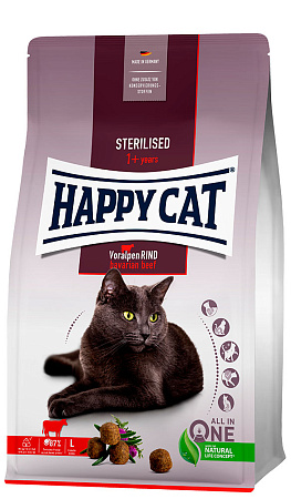 Happy cat sterilised сухой корм с альпийской говядиной для взрослых стерилизованных кошек