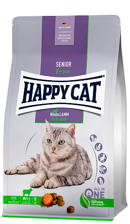 Happy cat senior сухой корм с пастбищным ягненком для пожилых кошек