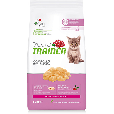 Trainer Natural сухой корм с курицей для котят от 1 до 6 месяцев