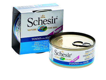Schesir консервы из тунца и алое для щенков