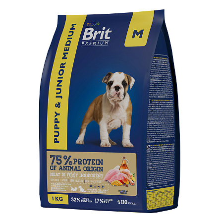 Brit Premium Dog Puppy and Junior Medium для щенков и молодых собак с курицей