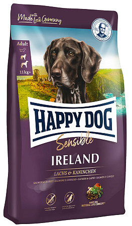 Happy dog ireland полнорационный сухой корм для взрослых собак средних и крупных пород при проблемах с кожей и шерстью