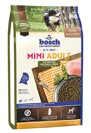 Bosch mini adult сухой корм с птицей и просом для собак маленьких пород
