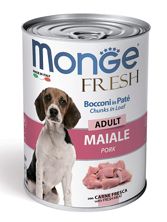 Monge dog fresh chunks in loaf влажный корм мясной рулет из свинины для взрослых собак