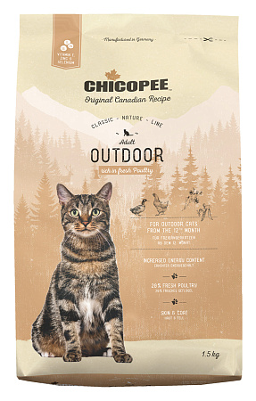 Chicopee cnl cat adult outdoor сухой корм с птицей для взрослых кошек, бывающих на улице