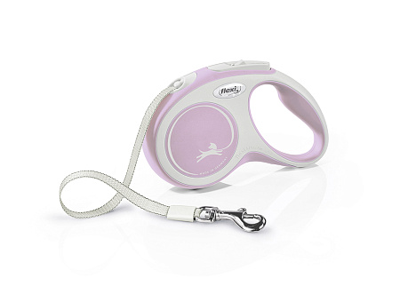 Flexi new comfort рулетка-ремень розовая для собак