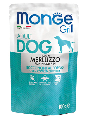 Monge dog grill влажный корм с треской для собак