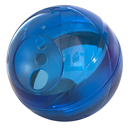 Rogz интерактивная игрушка-головоломка tumbler в форме мяча для лакомств c вариантами усложнения, 120 мм, синий