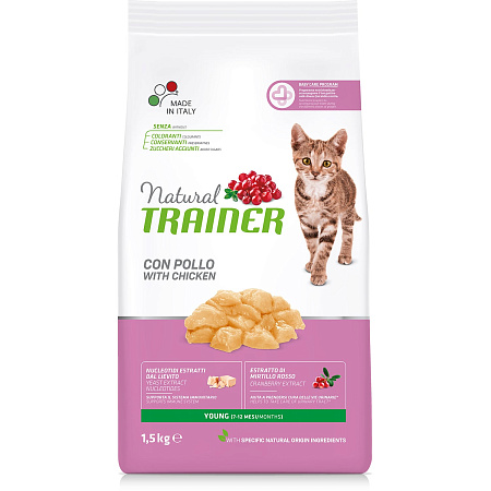 Trainer Natural сухой корм с курицей для котят от 7 до 12 месяцев