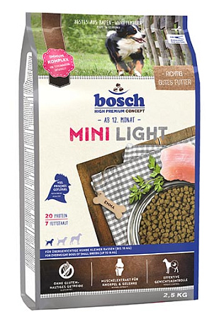 Bosch mini light сухой корм для собак маленьких пород склонных к полноте