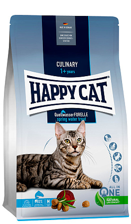 Happy cat supreme culinary сухой корм с ручьевой форелью для взрослых кошек