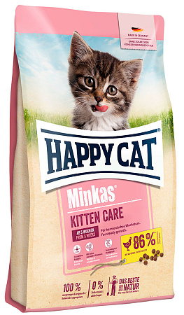 Happy cat minkas kitten сухой корм с птицей для котят