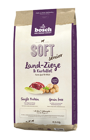 Bosch soft senior полувлажный корм с козлятиной и картофелем для пожилых собак