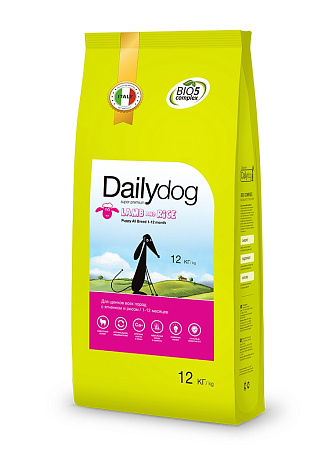 Dailydog puppy all breed сухой корм с ягненком и рисом для щенков всех пород