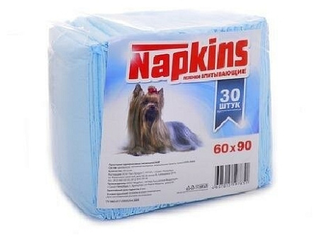 Впитывающие пеленки NAPKINS для собак 60*90см, 30шт.