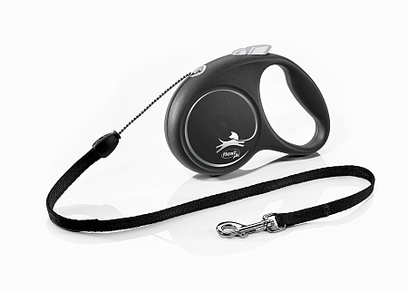 Flexi black design рулетка-трос черная для собак