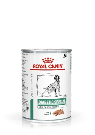 Royal Canin Diabetic Special Low Carbohydrate корм консервированный полнорационный диетический для взрослых собак, разработанный для регулирования уровня глюкозы при сахарном диабете, паштет