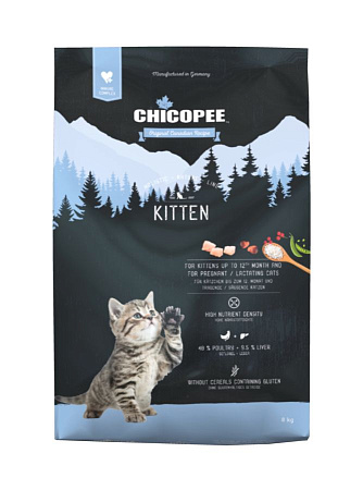 Chicopee hnl cat kitten сухой корм для котят и кормящих кошек с мясом птицы