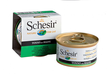 Schesir консервы c тунцом и морскими водорослями для взрослых кошек