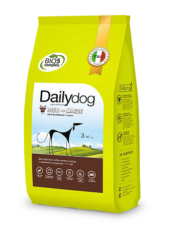 Dailydog adult small сухой корм с олениной и кукурузой для взрослых собак мелких пород