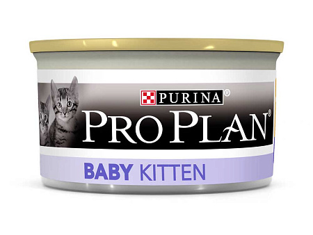 Pro plan baby влажный корм с высоким содержанием курицы для котят, мусс