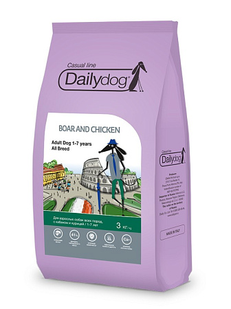 Dailydog casual line adult сухой корм с кабаном и курицей для взрослых собак всех пород