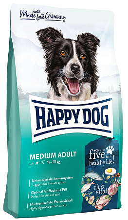 Happy dog medium adult полнорационный сухой корм для взрослых собак средних пород