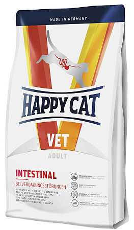Happy cat veterinary intestinal сухой диетический корм при острых или хронических заболеваниях желудочно-кишечного тракта для взрослых кошек
