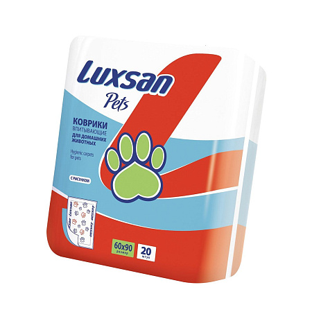 Luxsan pets коврики впитывающие  для домашних животных 60х90, уп.20 шт.