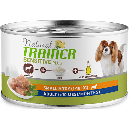 Консервы Natural Trainer Sensitive Plus для взрослых собак мелких пород с кониной и рисом